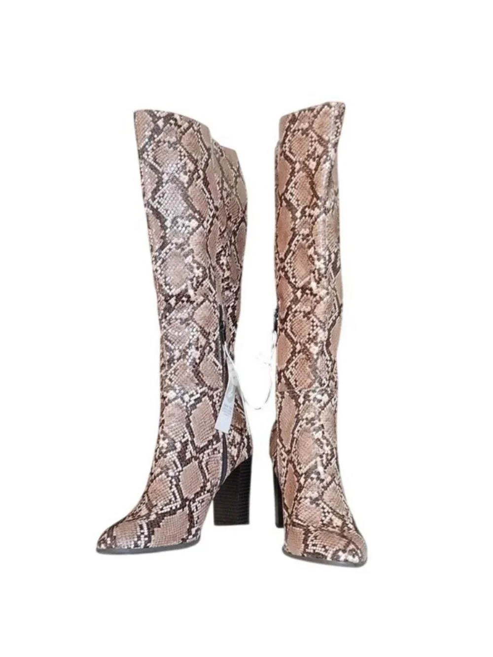 a new day Snakeskin print Brandee Knee High Heeled Fashion Boots, size 8